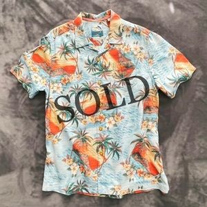 TOMMY BAHAMA 100% Silk Tropical Button Down Sz MED